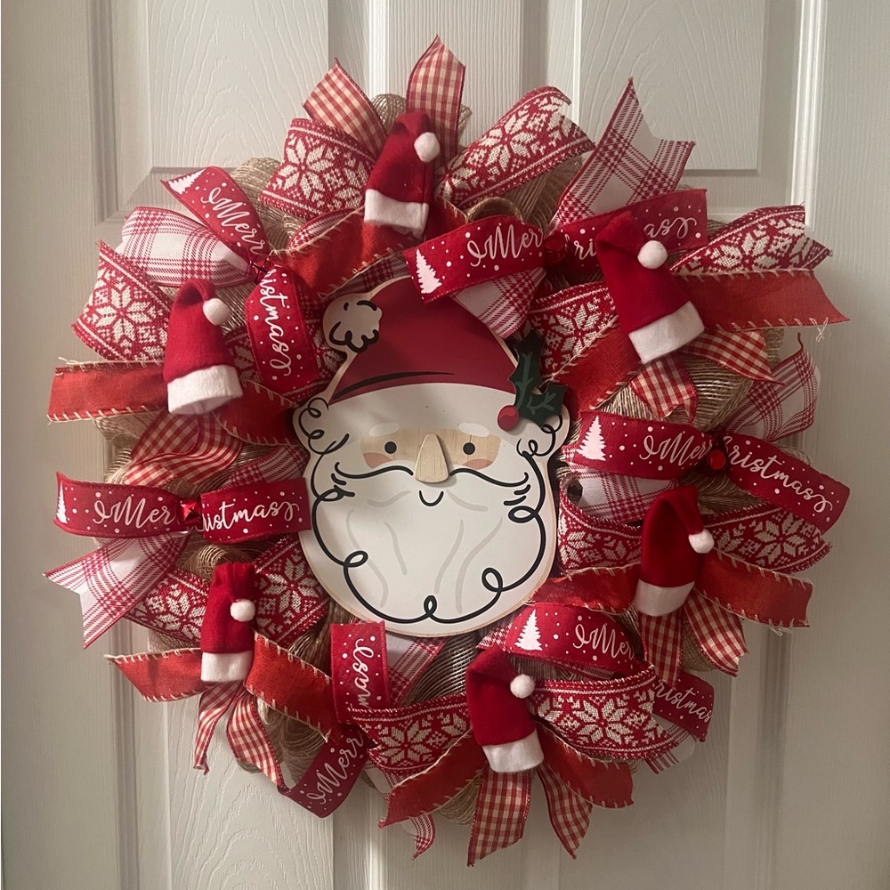 Santa, Christmas, Holiday, Winter wreath